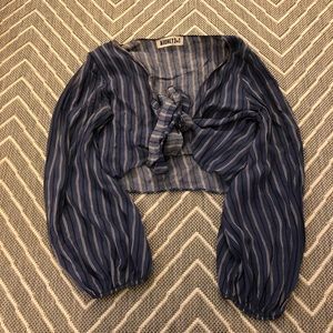 Long Sleeve striped crop top